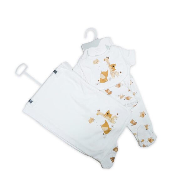 Kiddozoo 6-Piece Baby Gift Set - Giraffe & Friends Print (3-6 Months)